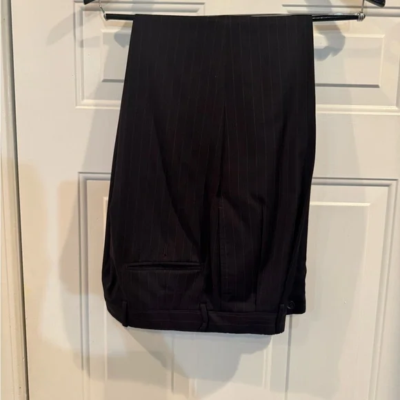 Jos A Bank Navy Blue Pin Stripe Three Button Suit